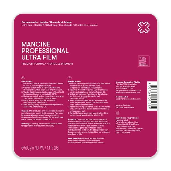 Mancine Ultrafilm Pomegranate & Jojoba Hot Wax 500 Gm 1 Mancine Ultrafilm Pomegranate & Jojoba Hot Wax 500 Gm