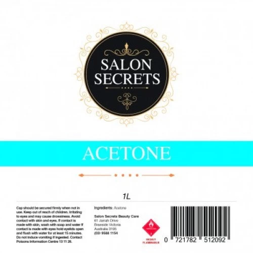 Salon Secrets Acetone 1 Litre 1 Salon Secrets Acetone 1 Litre